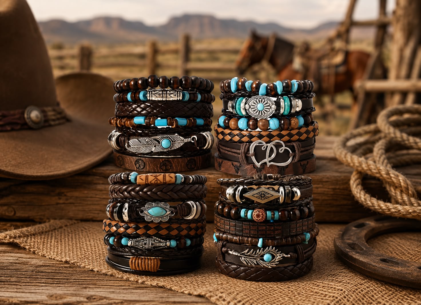 Assorted Western Beads Bracelet