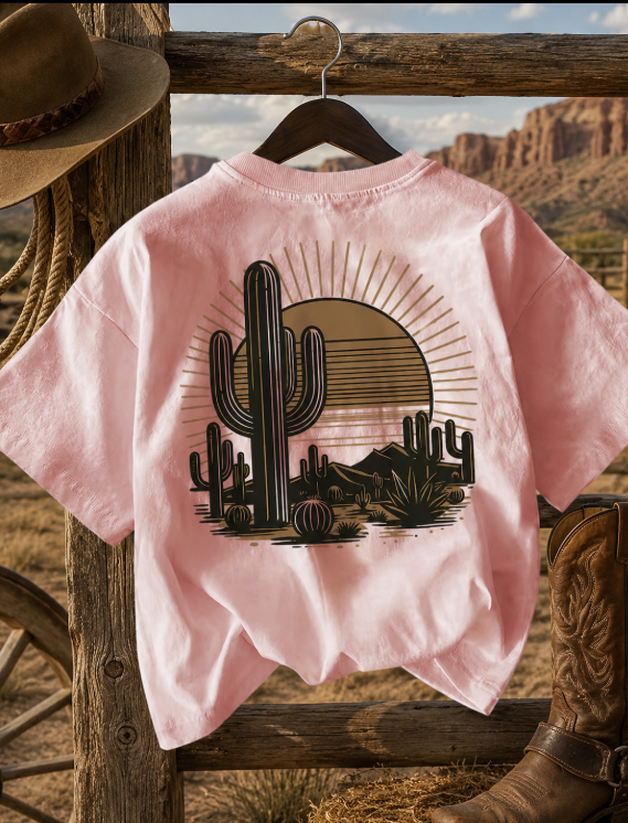 Western Desert Print Short-Sleeve