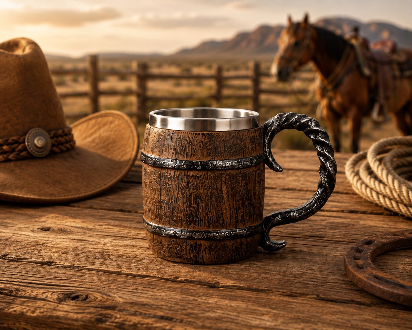 Barrel-Style Coffee Mug