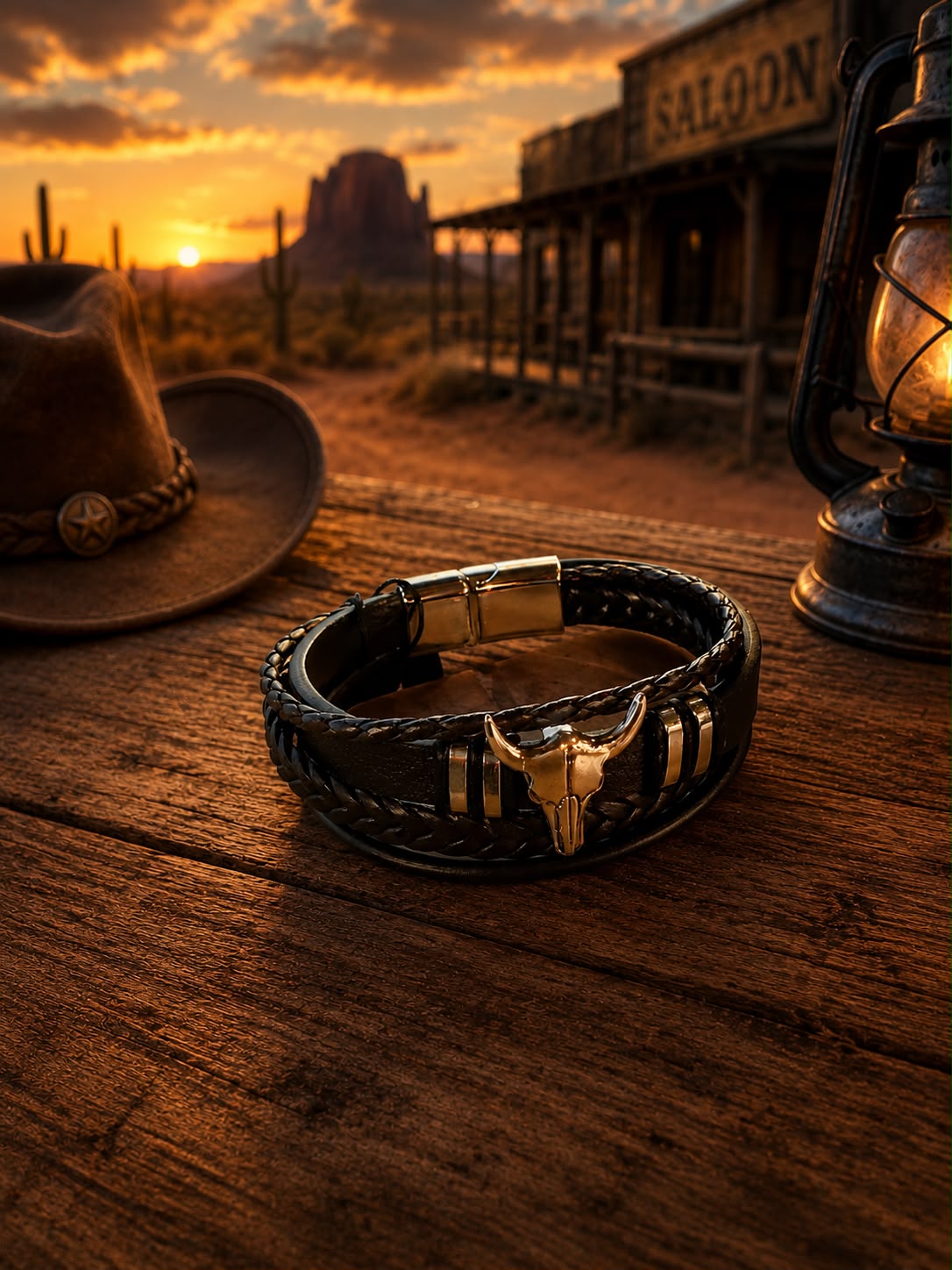 Skull Cowboy Western Bracelet